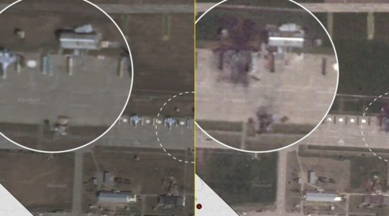 Imazhet satelitore që tregojnë dëmet në bazën ajrore ushtarake ruse – pas sulmeve nga Ukraina