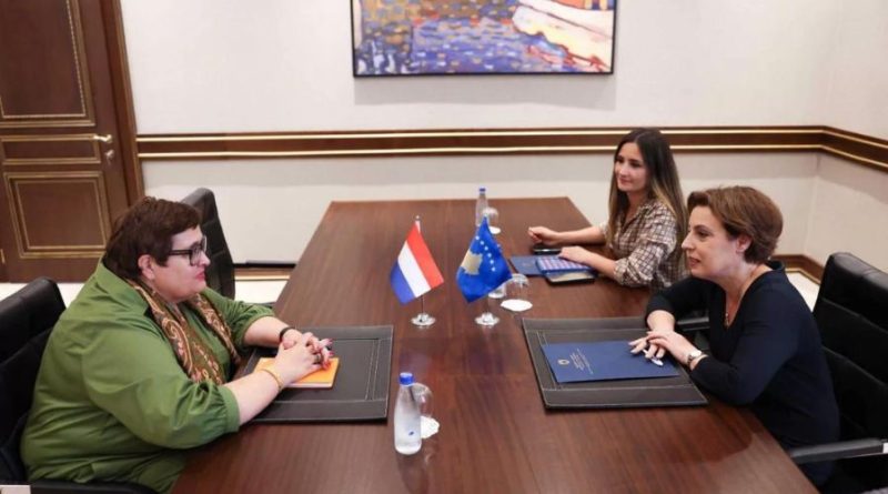 Ministrja Gërvalla pret në takim lamtumirës ambasadoren e Holandës