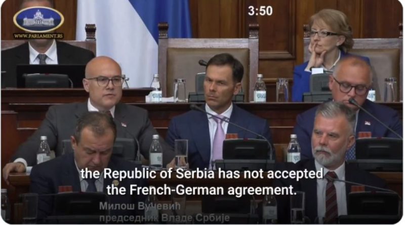Me zë dhe figurë/ Kryeministri i Serbisë: Nuk e kemi pranuar planin franko-gjerman për Kosovën.(VIDEO)