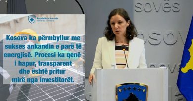 Ministrja Rizvanolli: Progresi i dukshëm në sektorin e energjisë në raportin e Komisionit Evropian për vendin