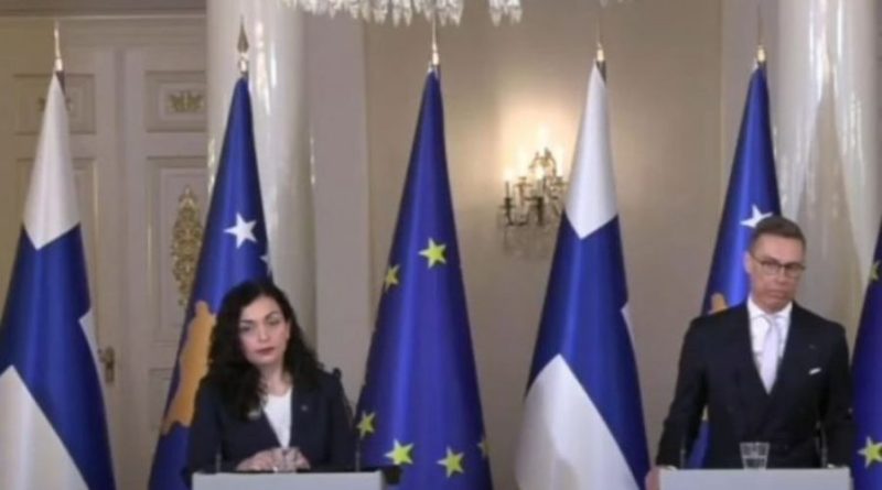 Presidentja Osmani në Finlandë: Nuk duam ndere, por procese meritore dhe integrim