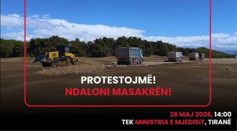 PPNEA thirrje për protestë në Tiranë para Ministrisë së Mjedisit: “Ndaloni masakrën në Vjosë–Nartë”